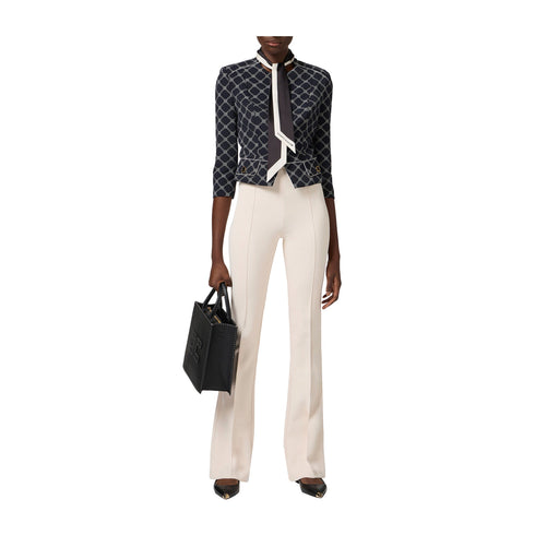 Elisabetta Franchi Pantaloni Pantalone Donna a zampa stretch Burro - Francavilla Moda